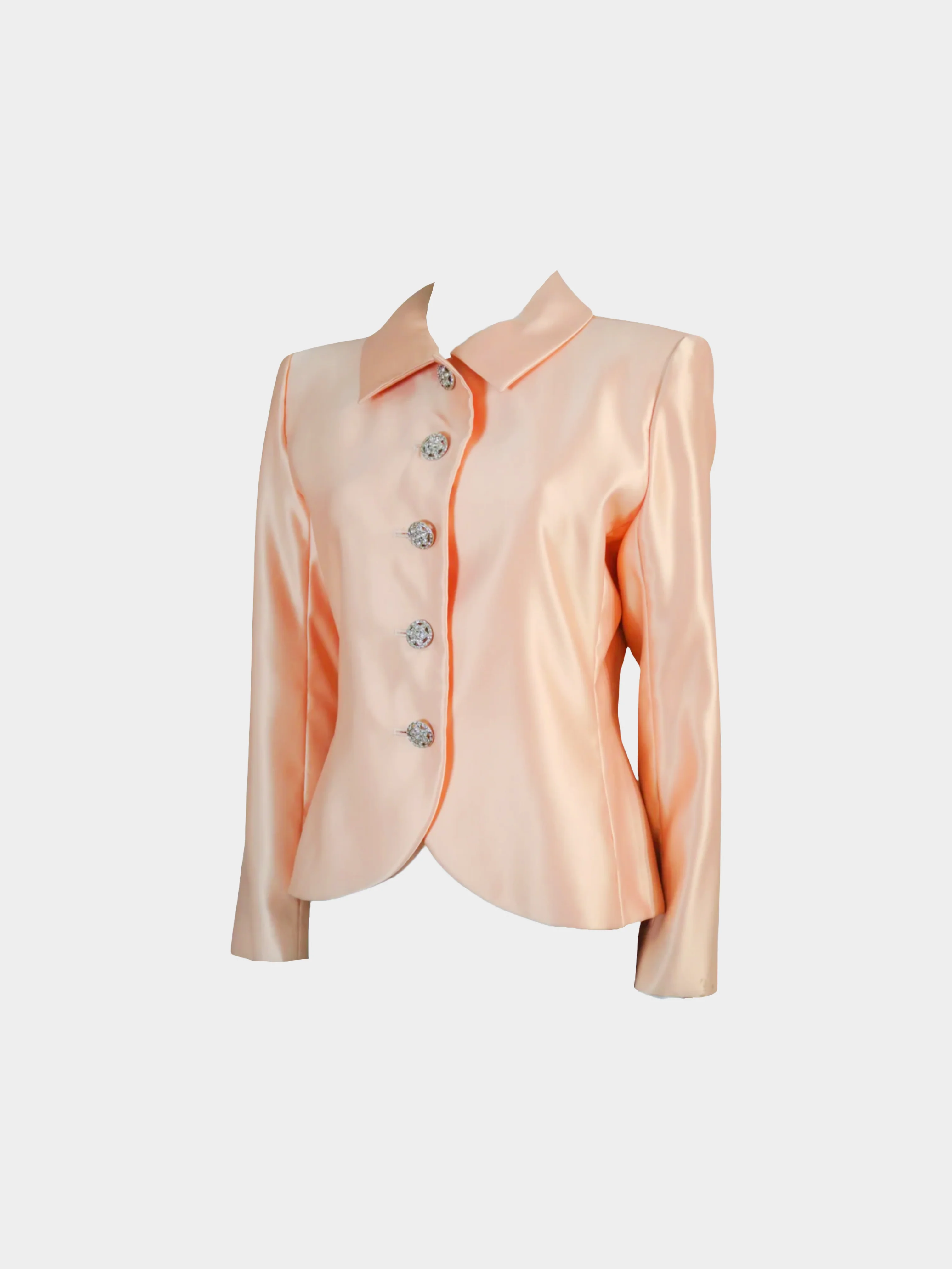 Yves Saint Laurent FW 1995 Radient Light Pink Satin Jacket - Image 2
