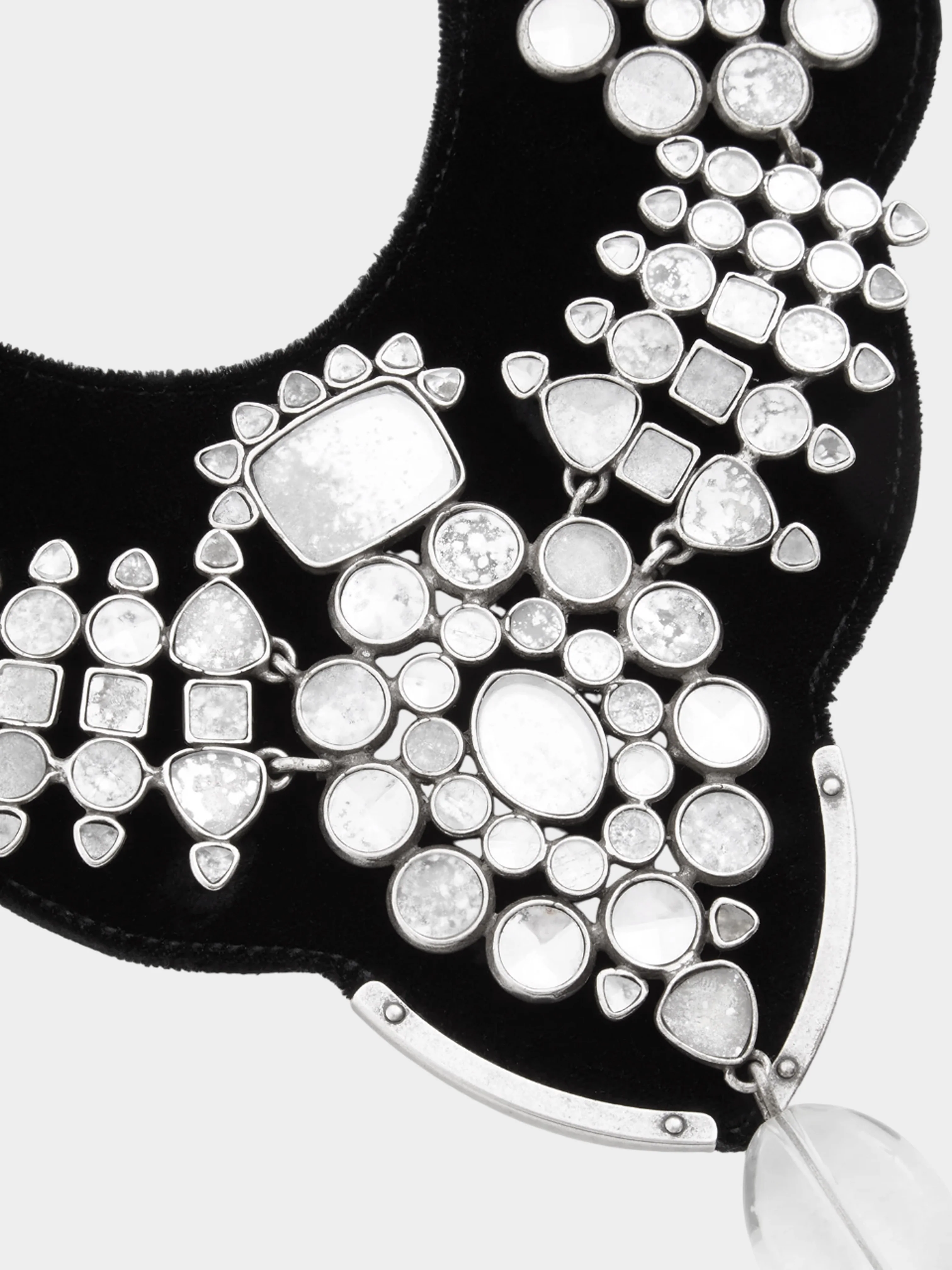 Yves Saint Laurent FW 2002 Rocca Crystal Collier Velvet Breastplate - Image 2