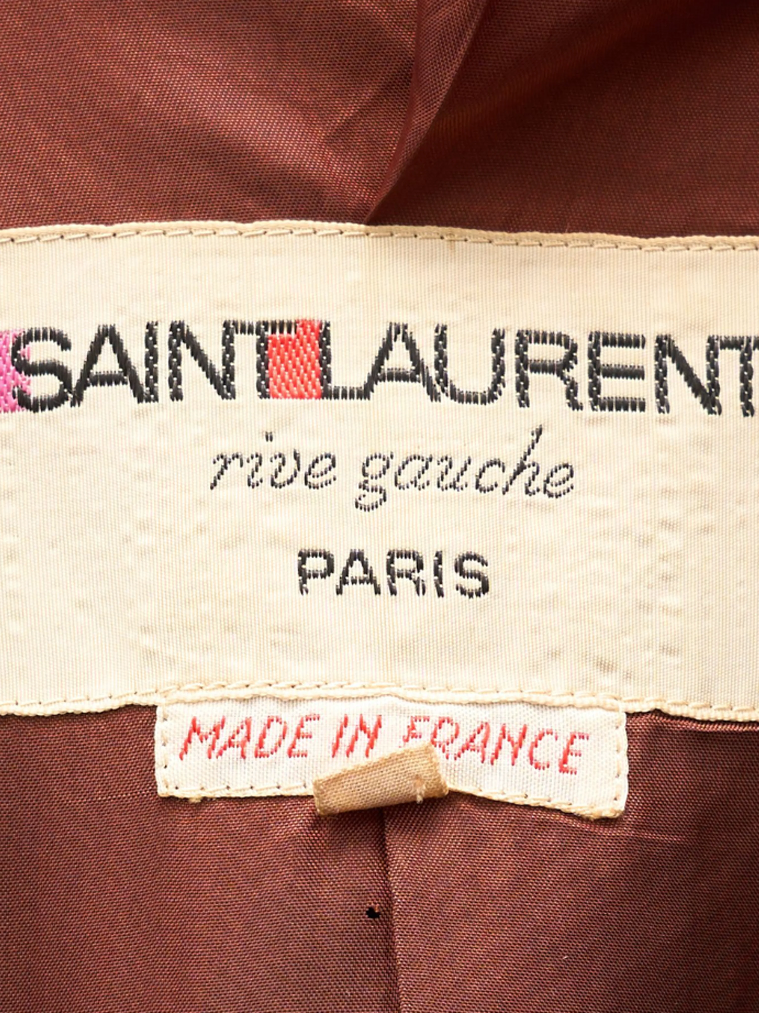 Yves Saint Laurent Rive Gauche 1970s Brown Long Trench Coat - Image 3