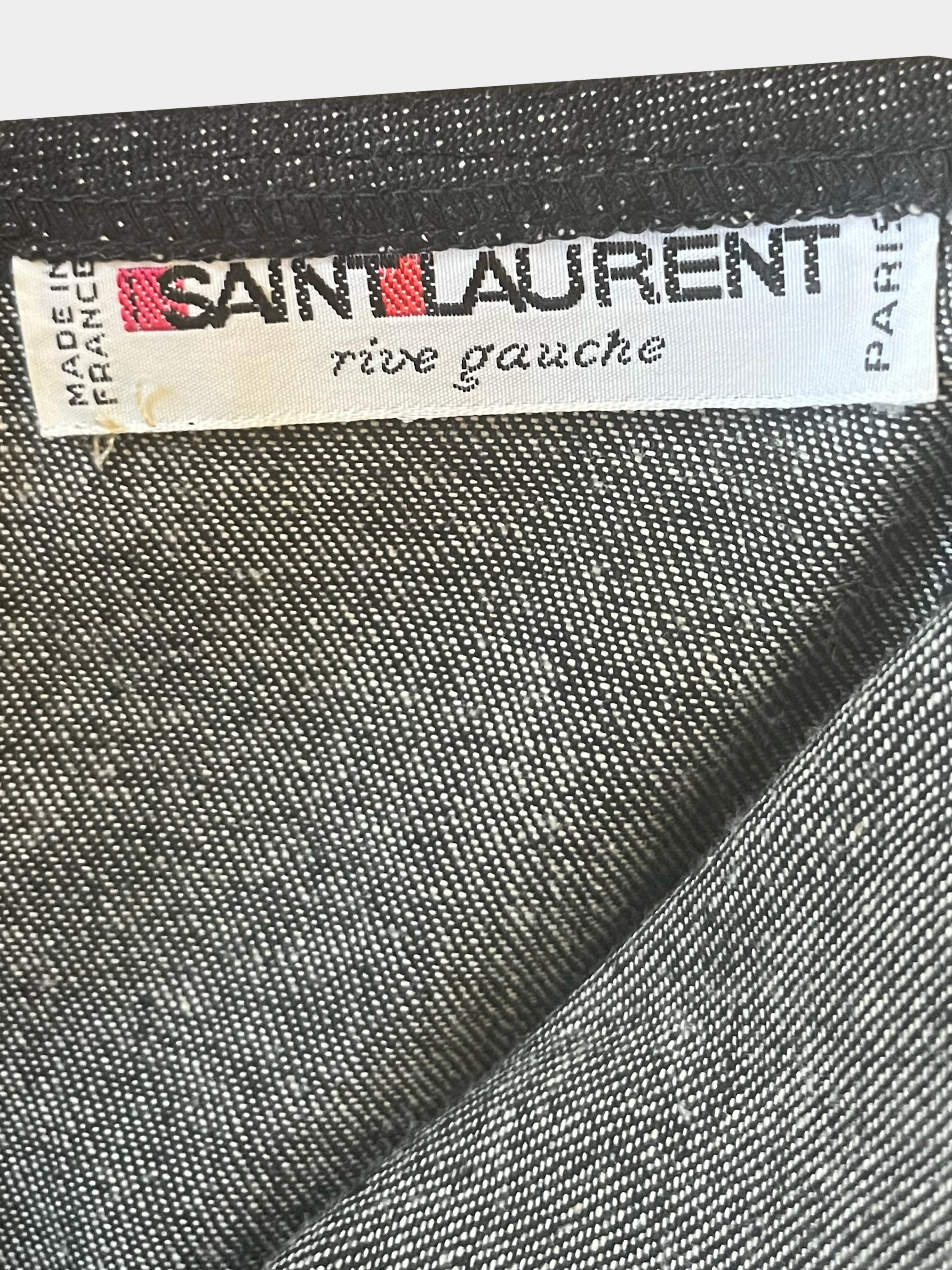 Yves Saint Laurent SS 1987 Strapless Denim Dress - Image 3