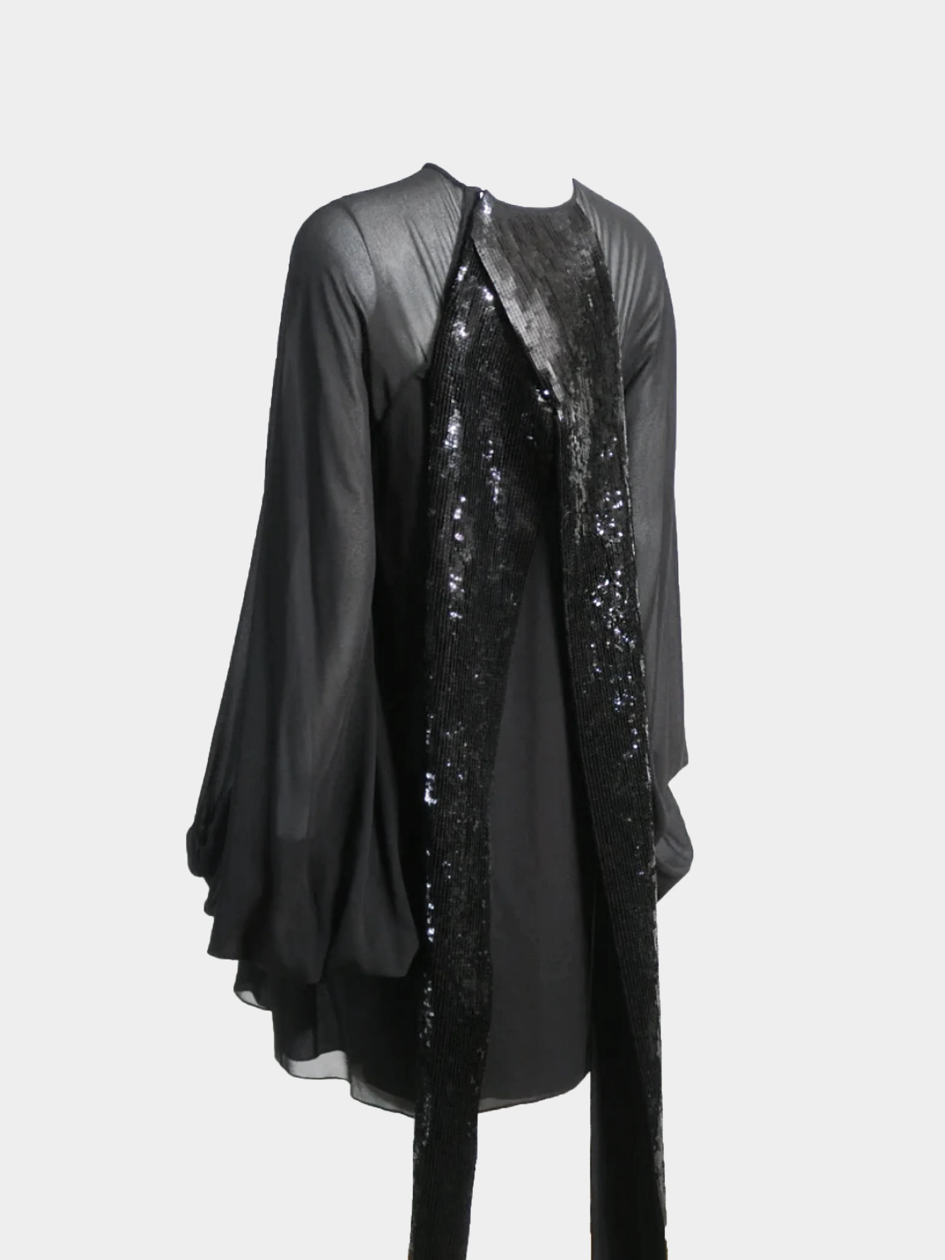 Yves Saint Laurent SS 2010 Black Chiffon Silk Blouse - Image 2